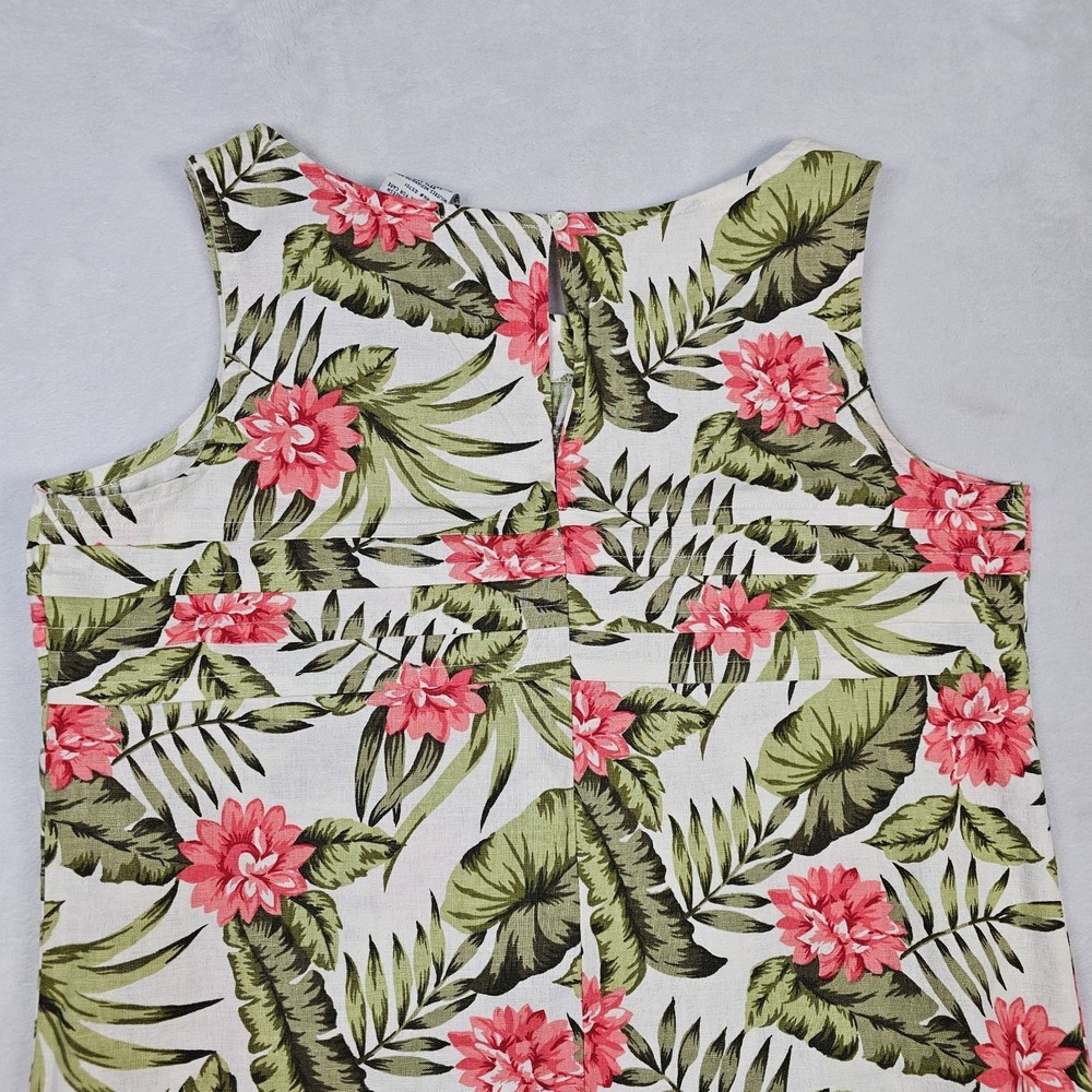 White Stag Tropical Maxi Dress M 8 10 Linen Cotton Floral Slits Resort Wear NWT - Picture 7 of 13